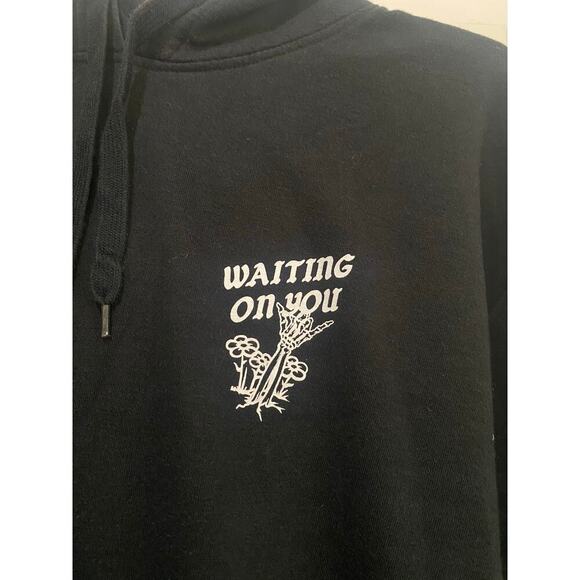Retrofit Men's Black Waiting On You Long Sleeves Kangaroo Pocket Hoodie Size XL - Picture 3 of 5